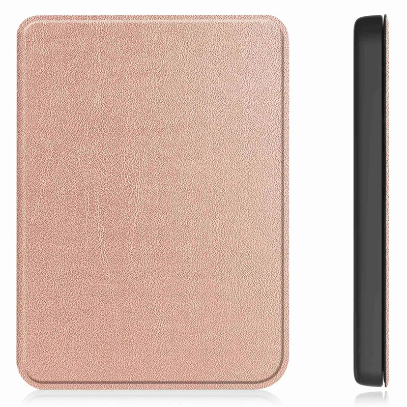 For Kobo Clara 2E PU Leather Smart Wake / Sleep Cover Book Style E-reader Protective Sleeve Case - Rose Gold