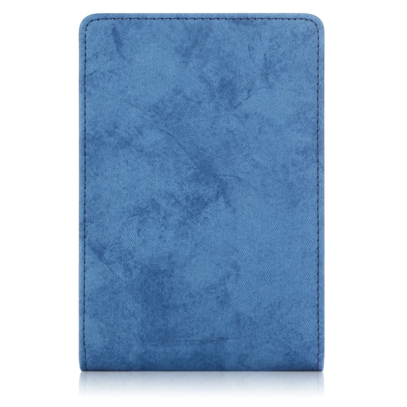 Étui réglable en similicuir avec couture + TPU pour Amazon Kindle 6" (2022), couleur unie, avec dragon intérieur, - Bleu