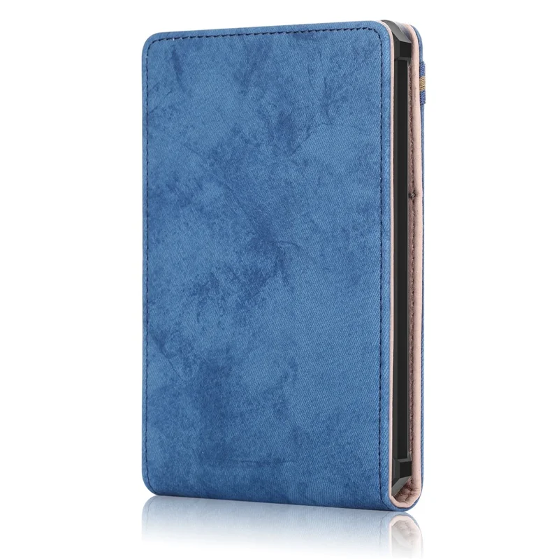 Étui réglable en similicuir avec couture + TPU pour Amazon Kindle 6" (2022), couleur unie, avec dragon intérieur, - Bleu