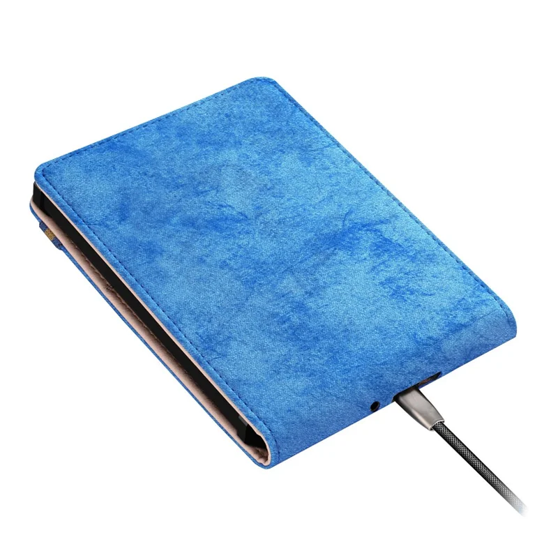 Étui réglable en similicuir avec couture + TPU pour Amazon Kindle 6" (2022), couleur unie, avec dragon intérieur, - Bleu