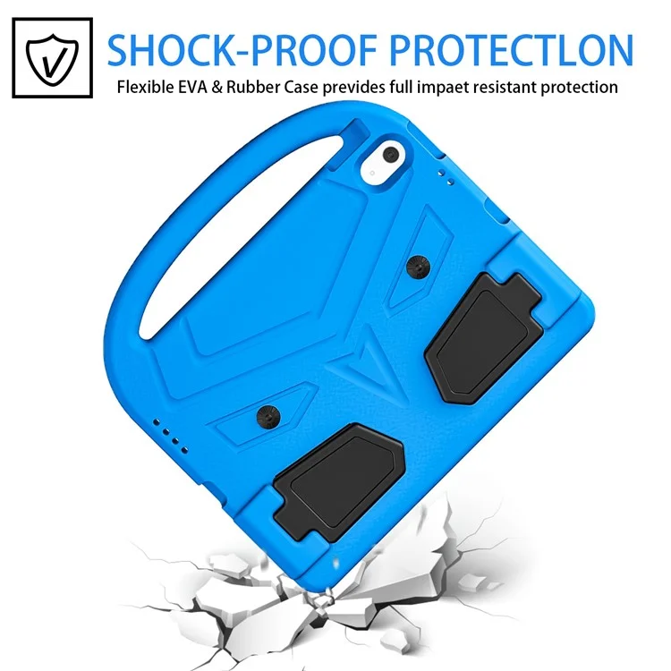 Para iPad 10.9 (2022) Sparrow Style EVA Case Foldable Kickstand Drop-proof Tablet Protective Cover with Portable Handle - Blue
