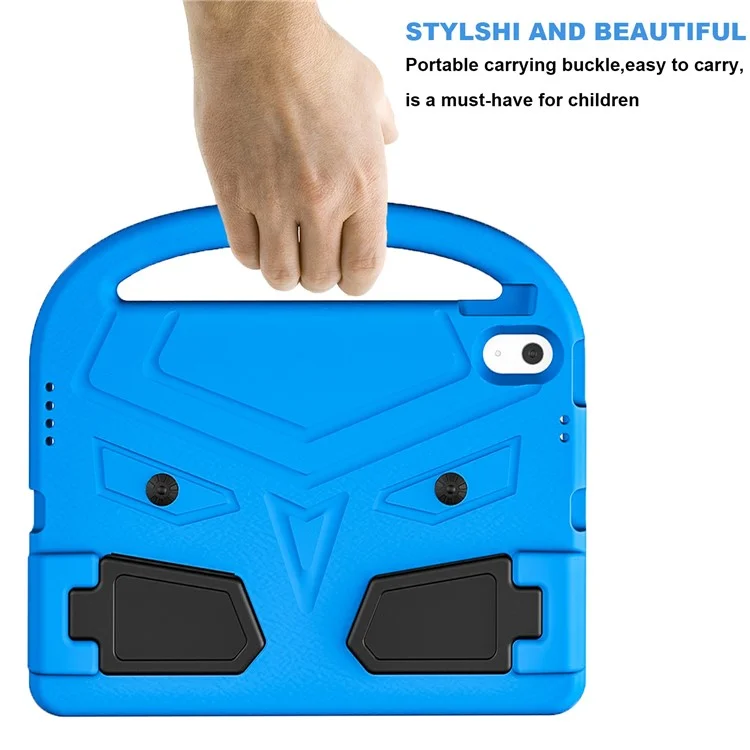 Para iPad 10.9 (2022) Sparrow Style EVA Case Foldable Kickstand Drop-proof Tablet Protective Cover with Portable Handle - Blue