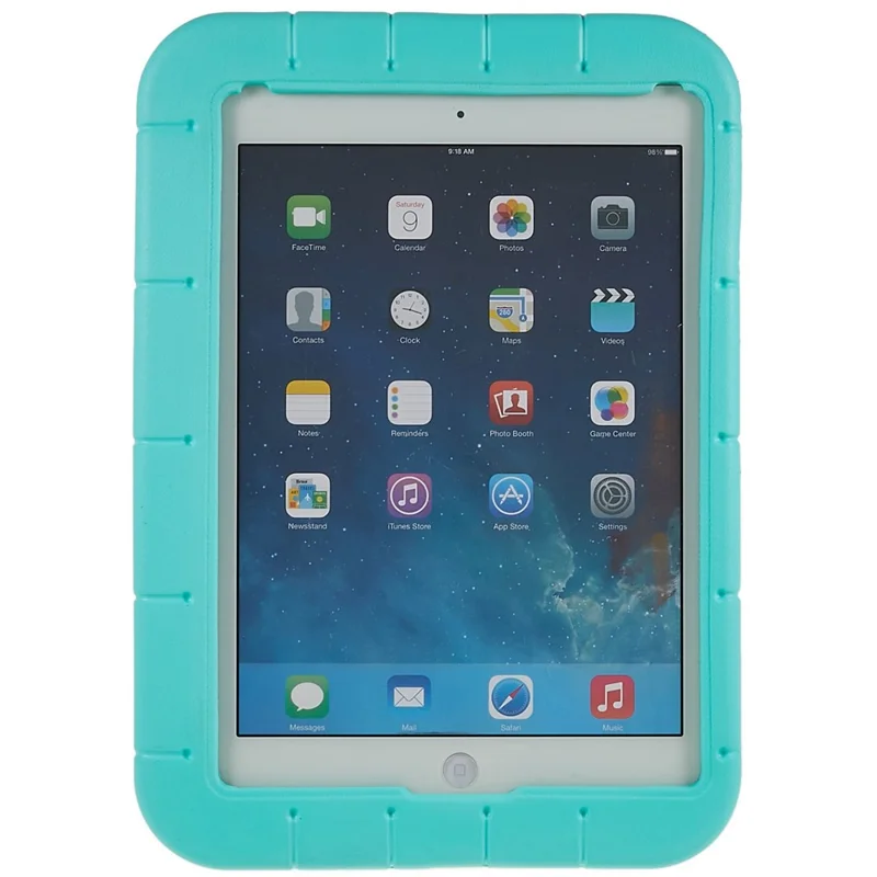 Til iPad Air (2013) / Air 2 / iPad 9,7 tommer (2017) / (2018) Padlebådsstil EVA + ABS stødfast taske Justérbar støtte til tablet - Blå