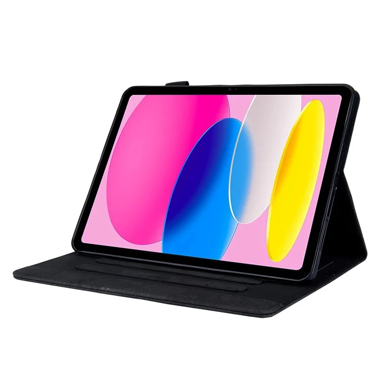 Para Ipad 10.9 (2022) Textura de Tela Protectora de la Tableta Case Stand Style Business PU Tolde de Cuero Cubierta de Tableta Anti-scratch Tableta - Negro