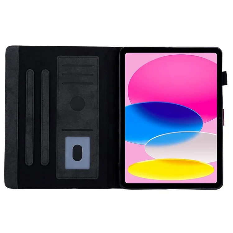Para Ipad 10.9 (2022) Textura de Tela Protectora de la Tableta Case Stand Style Business PU Tolde de Cuero Cubierta de Tableta Anti-scratch Tableta - Negro