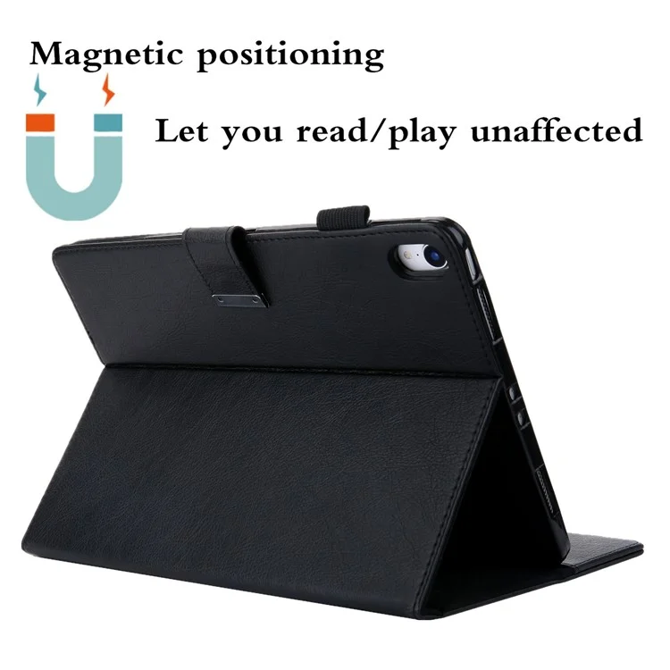 For iPad (2025) / 10.9 (2022) Shockproof Tablet Cover Metal Buckle Wallet Stand Leather Protective Tablet Case - Black