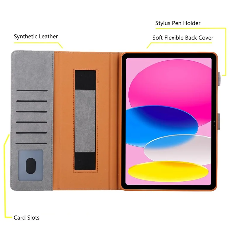 For iPad (2025) / 10.9 (2022) Shockproof Tablet Cover Metal Buckle Wallet Stand Leather Protective Tablet Case - Grey