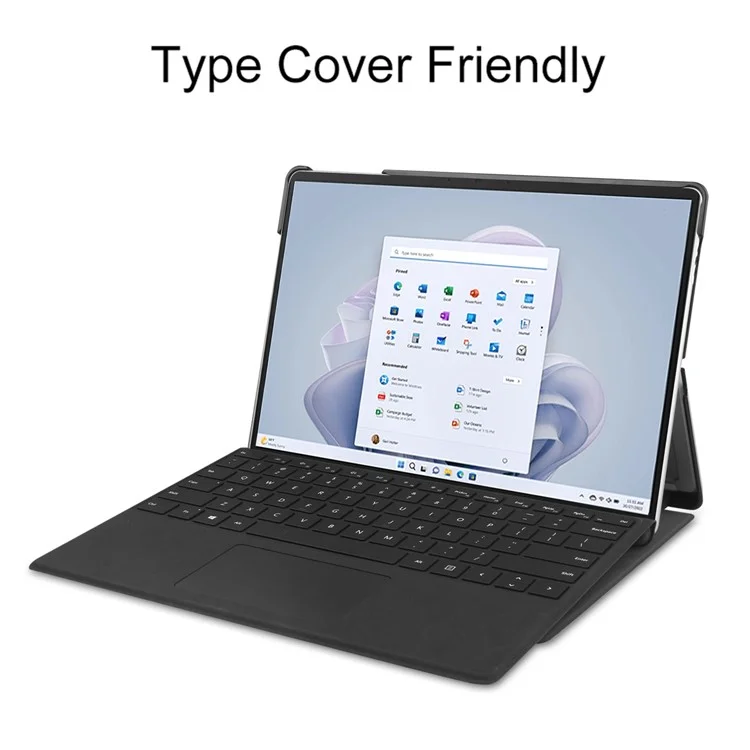 Für Microsoft Surface Pro 9 PU Leder Flip Ständer Covers Muster Druckdesign PC Sturdy Stoßdämpfer Protective Tablet Hülle - Aprikoseblüte