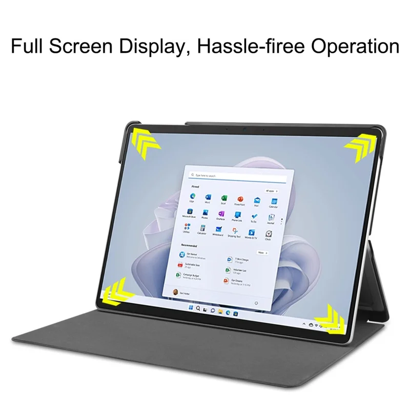 For Microsoft Surface Pro 9 PU Leather Flip Stand Cover Pattern Printing Design PC Sturdy Shockproof Protective Tablet Case - Galaxy