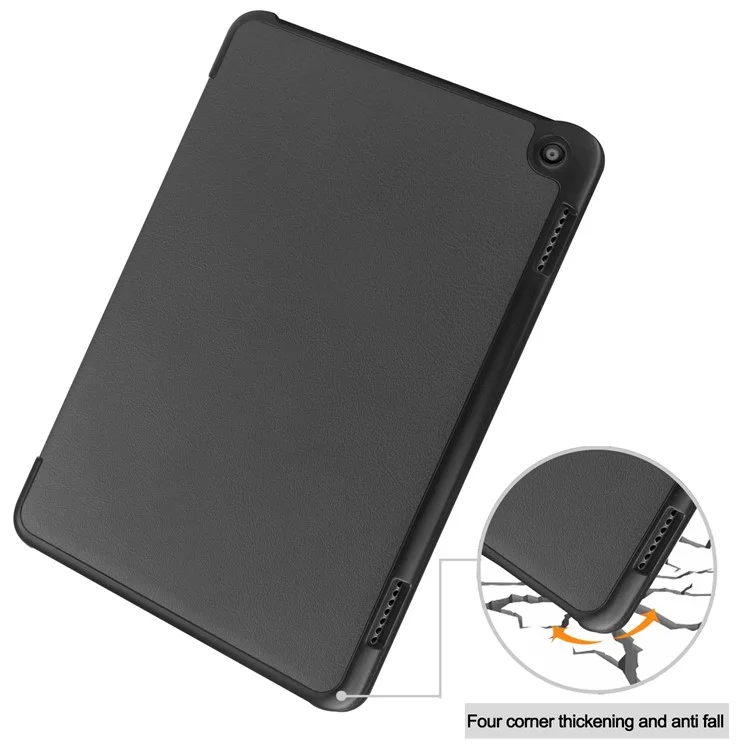 Per Amazon Fire HD 8 (2022) PU Leather Tri-fold Stand Tablet Case Auto Wake / Sleep Full Protection Cover - Nero