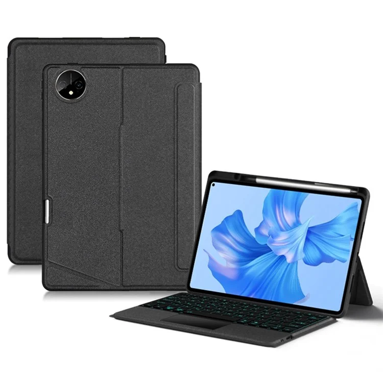 For Huawei MatePad Pro 11 (2022) Leather Case + Bluetooth-compatible Keyboard with Backlight Trackpad