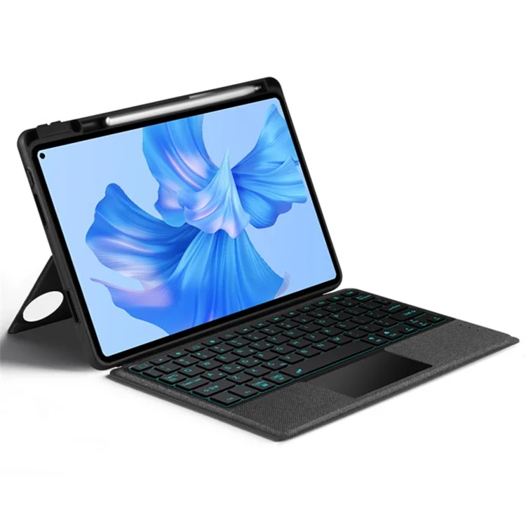 For Huawei MatePad Pro 11 (2022) Leather Case + Bluetooth-compatible Keyboard with Backlight Trackpad