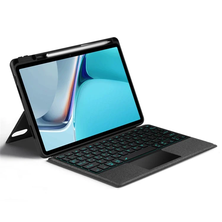 For Huawei MatePad 11 (2021) Leather Case + Bluetooth-compatible Keyboard with Backlight Trackpad