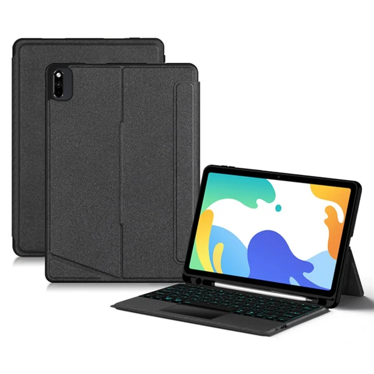 For Huawei MatePad 10.4 (2020) / (2022) Leather Case + Bluetooth-compatible Keyboard with Backlight Trackpad