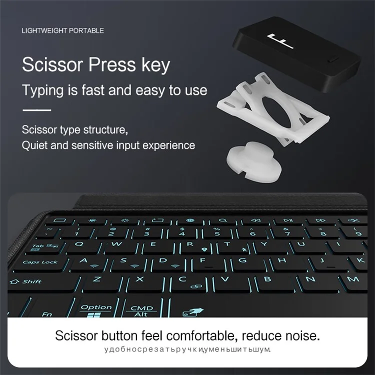 For Huawei MatePad 10.4 (2020) / (2022) Leather Case + Bluetooth-compatible Keyboard with Backlight Trackpad
