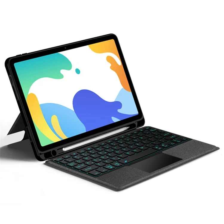 For Huawei MatePad 10.4 (2020) / (2022) Leather Case + Bluetooth-compatible Keyboard with Backlight Trackpad