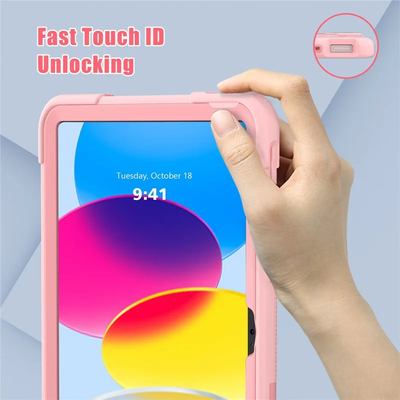 For iPad (2025) / 10.9 (2022) Robot Style Silicone + PC Tablet Case Color Contrast Anti-Fall Kickstand Protective Case - Rose Gold