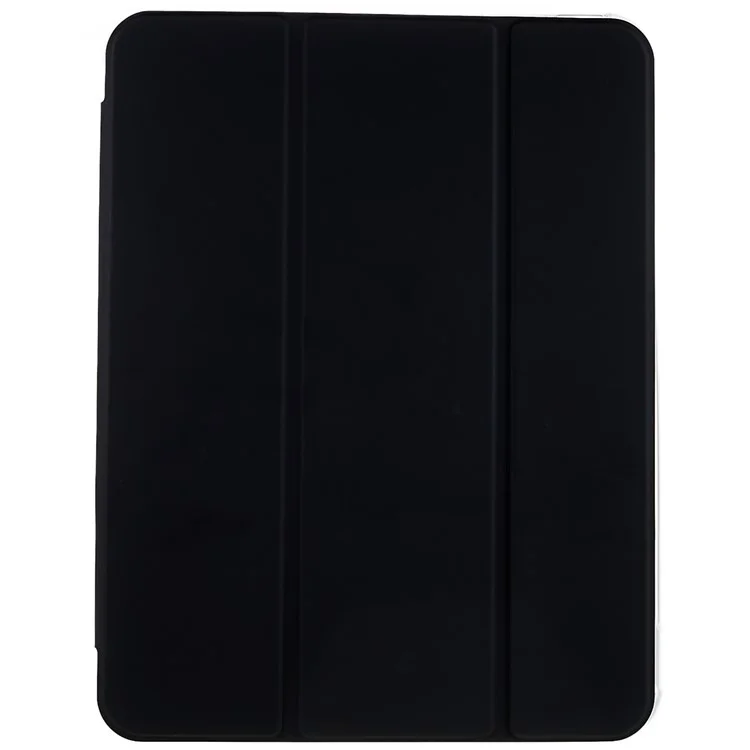 Pour Ipad 10.9 (2022) Trifold Stand Tablet Protecter Tablet PU Leather Transparent TPU Doble Sorme Auto / Couverture de Réveil Avec Porte-crayon - le Noir