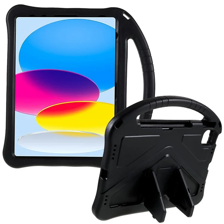 Para iPad 10.9 (2022) Funda Protectora Rígida de EVA a Prueba de Golpes Convertible con Asa y Soporte - Negro