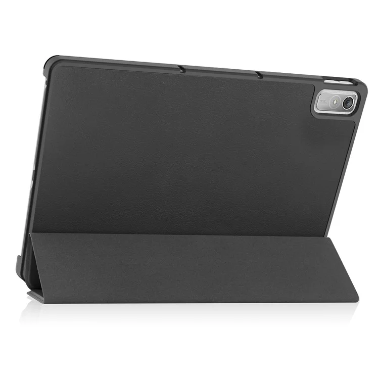 Для Lenovo Tab P11 Gen 2 PU Leather Tri-fold Stand Tablet Shockproof Case Auto Wake / Sleep Full Protection Cover - Черный