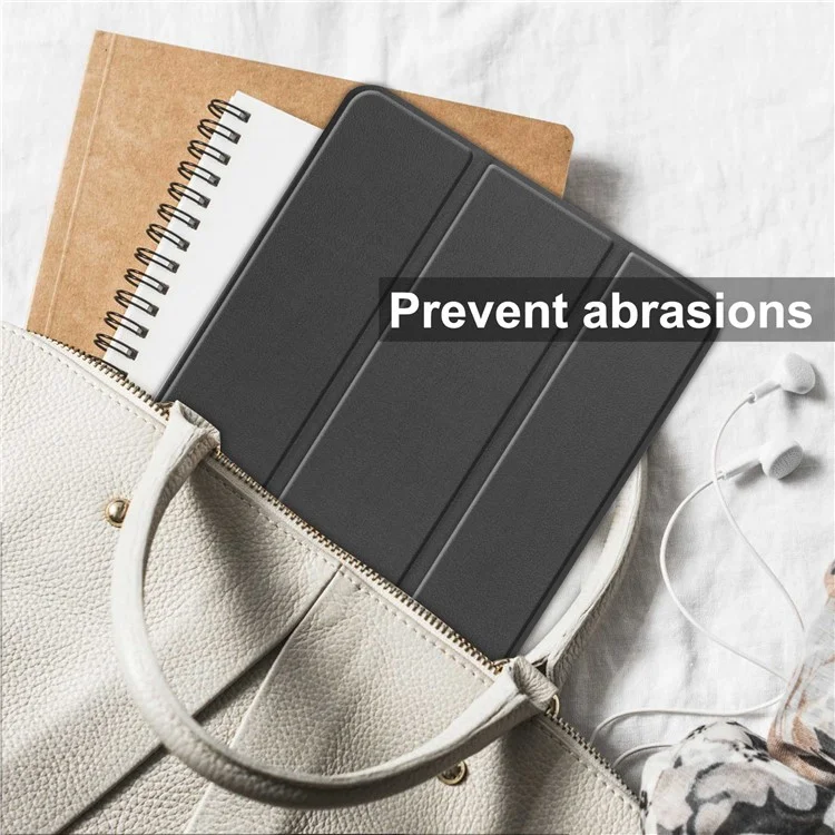 Для Lenovo Tab P11 Gen 2 PU Leather Tri-fold Stand Tablet Shockproof Case Auto Wake / Sleep Full Protection Cover - Черный