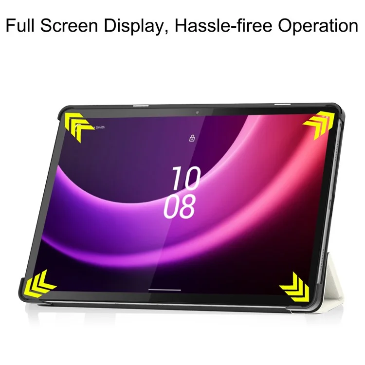 Per Lenovo Tab P11 Gen 2 Tri-fold Stand PU Leather Anti-drop Cover Pattern Printing Auto Wake / Sleep Tablet Protective Case - Cat