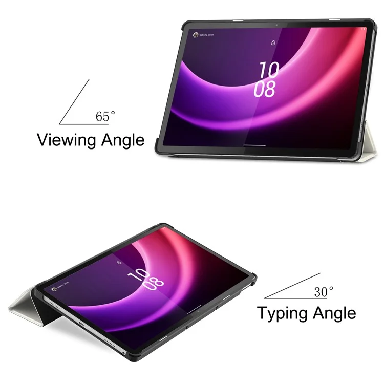Per Lenovo Tab P11 Gen 2 Tri-fold Stand PU Leather Anti-drop Cover Pattern Printing Auto Wake / Sleep Tablet Protective Case - Cat