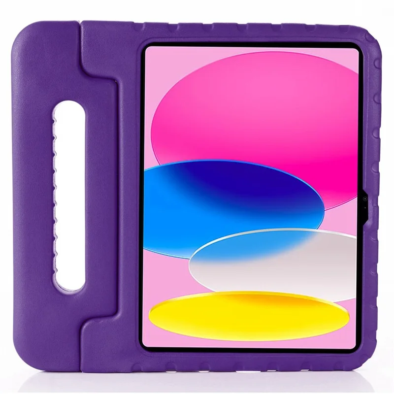 For iPad (2025) / 10.9 (2022) Protective EVA Case Anti-Fall Tablet Cover Shockproof Case with Kickstand Handle - Purple
