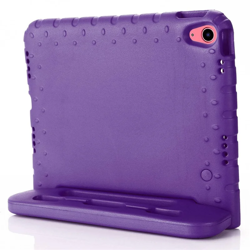 For iPad (2025) / 10.9 (2022) Protective EVA Case Anti-Fall Tablet Cover Shockproof Case with Kickstand Handle - Purple