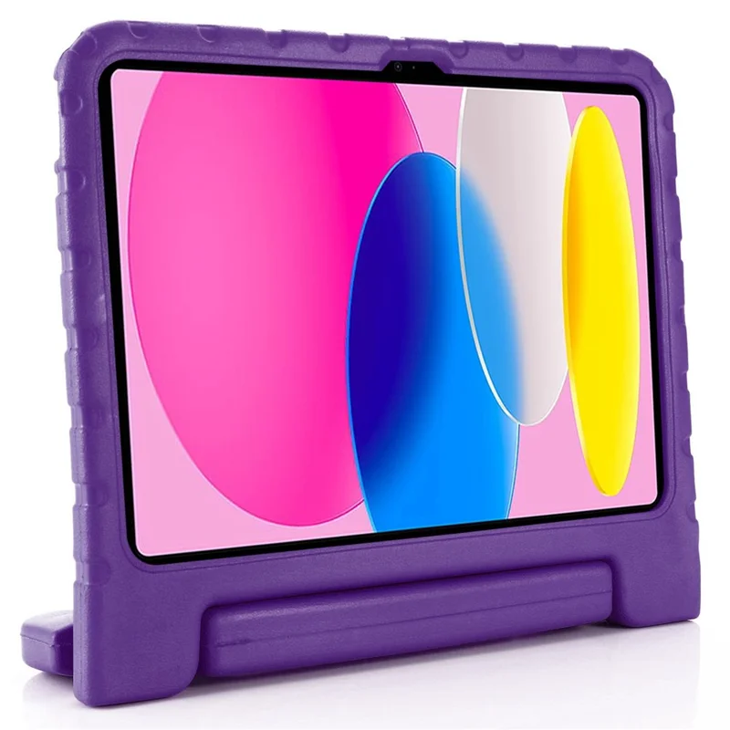For iPad (2025) / 10.9 (2022) Protective EVA Case Anti-Fall Tablet Cover Shockproof Case with Kickstand Handle - Purple