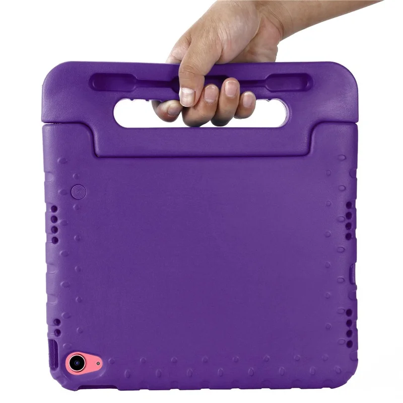 For iPad (2025) / 10.9 (2022) Protective EVA Case Anti-Fall Tablet Cover Shockproof Case with Kickstand Handle - Purple