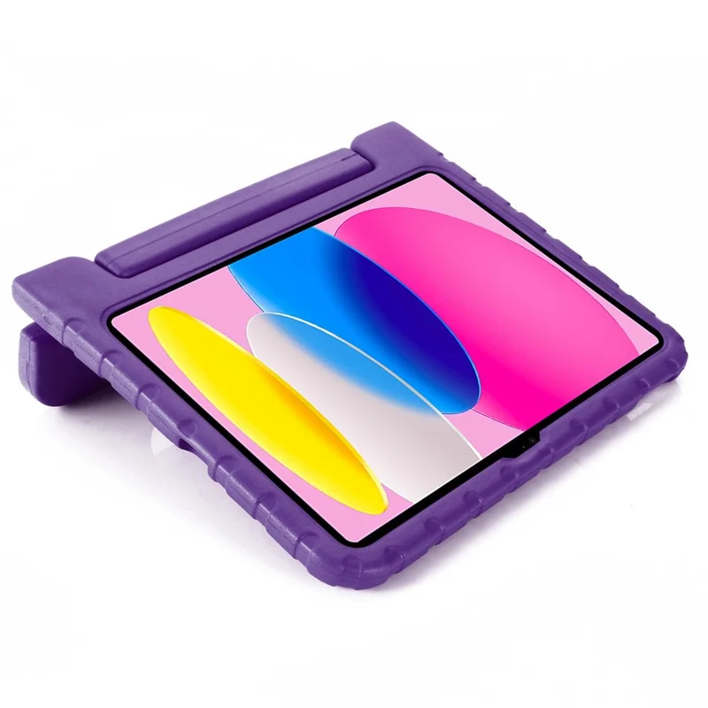 For iPad (2025) / 10.9 (2022) Protective EVA Case Anti-Fall Tablet Cover Shockproof Case with Kickstand Handle - Purple