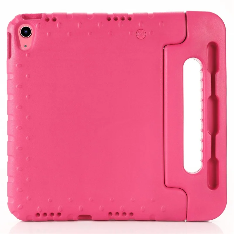 For iPad (2025) / 10.9 (2022) Protective EVA Case Anti-Fall Tablet Cover Shockproof Case with Kickstand Handle - Rose