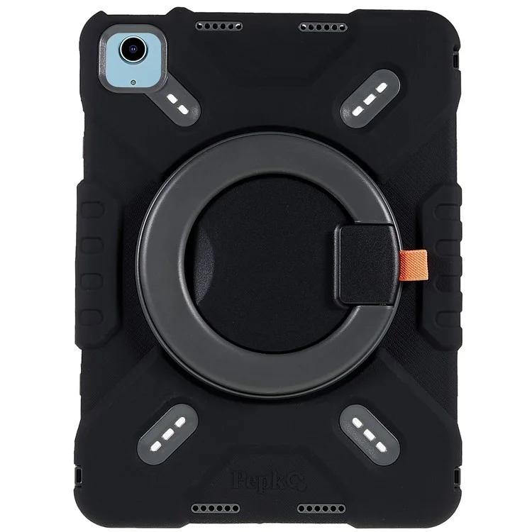 Pepkoo Pour Ipad Air (2022) / Air (2020) Rotation à 360 Degrés Tablet Tablet Silicone + pc + Couvercle Hybride Abs Tocohropwing - le Noir