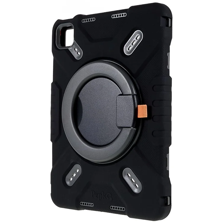 Pepkoo Pour Ipad Air (2022) / Air (2020) Rotation à 360 Degrés Tablet Tablet Silicone + pc + Couvercle Hybride Abs Tocohropwing - le Noir