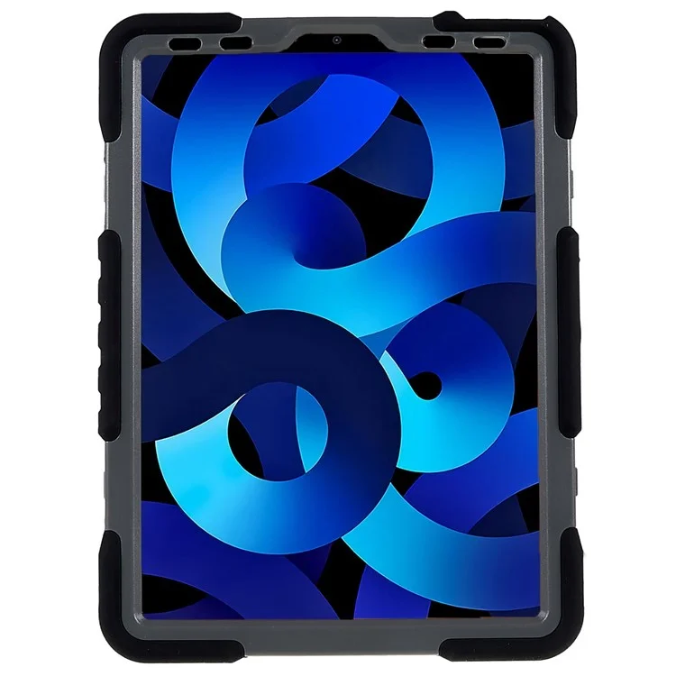 Pepkoo Pour Ipad Air (2022) / Air (2020) Rotation à 360 Degrés Tablet Tablet Silicone + pc + Couvercle Hybride Abs Tocohropwing - le Noir