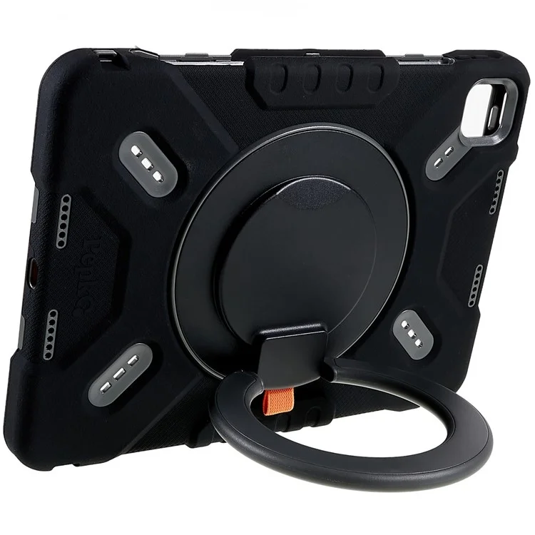 Pepkoo Pour Ipad Air (2022) / Air (2020) Rotation à 360 Degrés Tablet Tablet Silicone + pc + Couvercle Hybride Abs Tocohropwing - le Noir