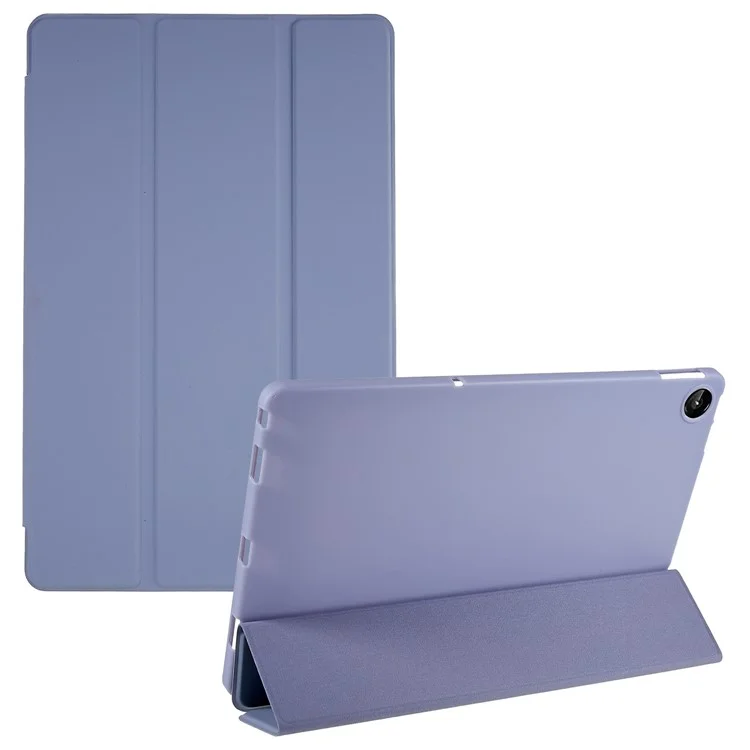 Pour Lenovo Tab M10 Plus (3e génération) / Xiaoxin Pad 2022 Étui de protection en cuir PU à triple pli de 10,6 pouces avec protection complète Étui en silicone souple - Violet