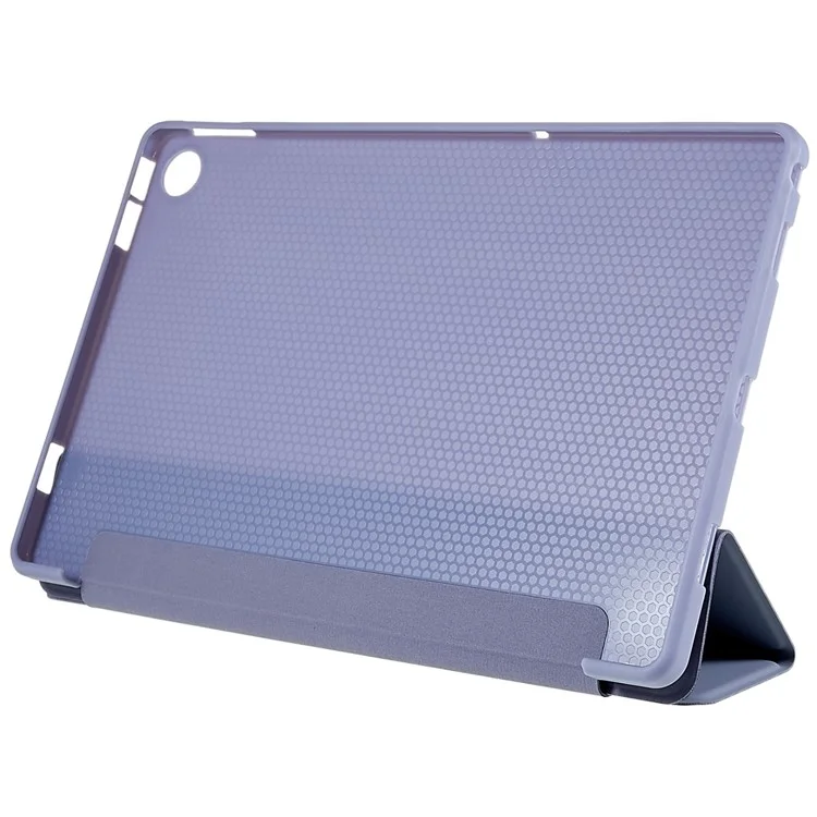Pour Lenovo Tab M10 Plus (3e génération) / Xiaoxin Pad 2022 Étui de protection en cuir PU à triple pli de 10,6 pouces avec protection complète Étui en silicone souple - Violet