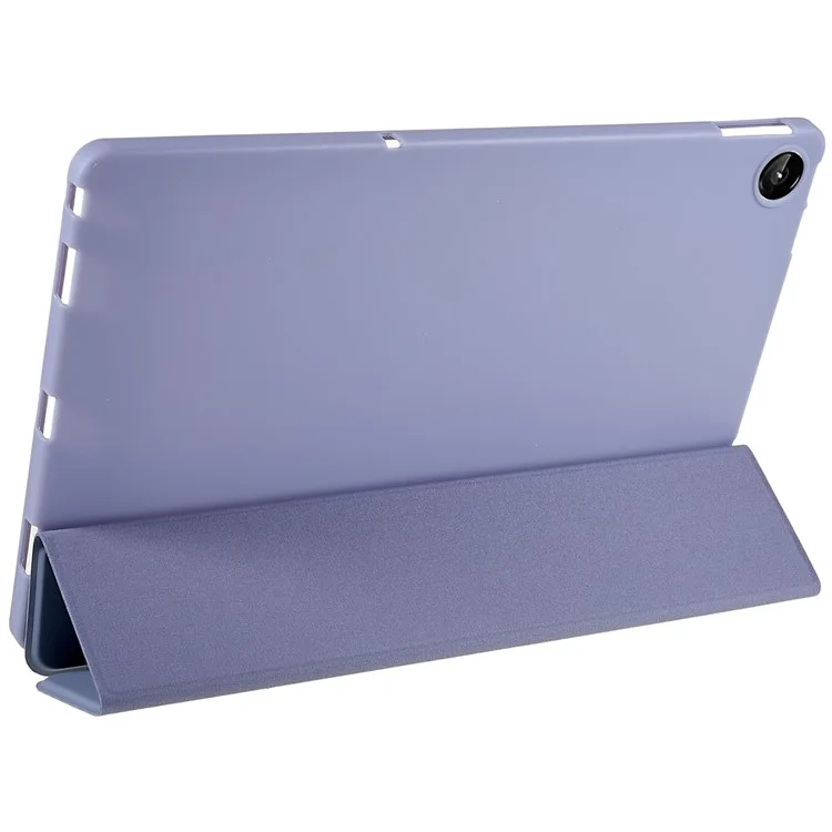 Pour Lenovo Tab M10 Plus (3e génération) / Xiaoxin Pad 2022 Étui de protection en cuir PU à triple pli de 10,6 pouces avec protection complète Étui en silicone souple - Violet