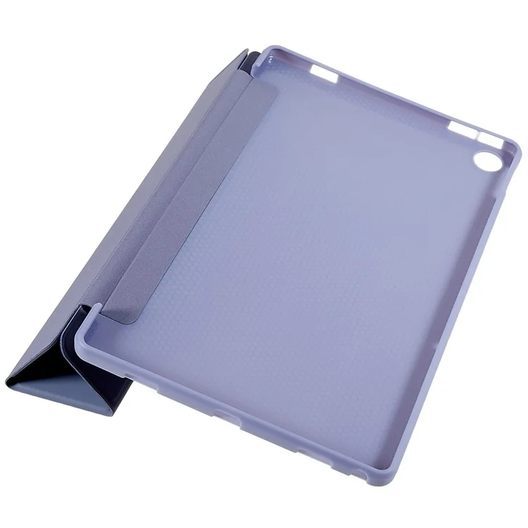 Pour Lenovo Tab M10 Plus (3e génération) / Xiaoxin Pad 2022 Étui de protection en cuir PU à triple pli de 10,6 pouces avec protection complète Étui en silicone souple - Violet