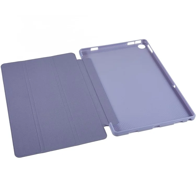 Pour Lenovo Tab M10 Plus (3e génération) / Xiaoxin Pad 2022 Étui de protection en cuir PU à triple pli de 10,6 pouces avec protection complète Étui en silicone souple - Violet