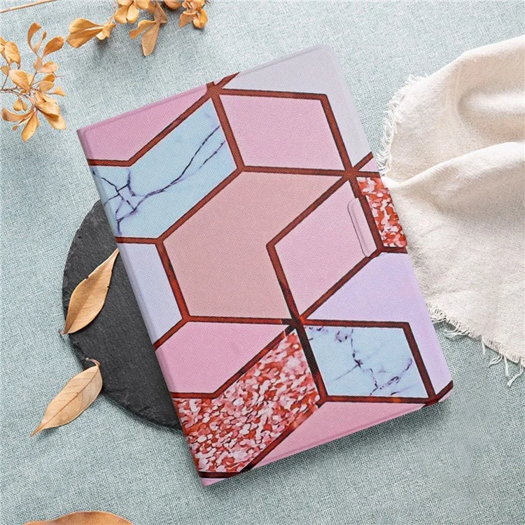 Für iPad 10.9 (2022) Marble Pattern Printing Stand Tablet Cover Auto Wake / Sleep PU Leather Full Protection Card Holder Case - Splicing Marble