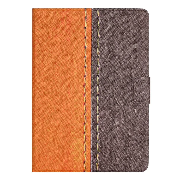 Für Ipad 10.9 (2022) / Ipad 10. Generation PU Leder Bi-farben Spleiß Tablet Hülle Faltständer Automatisch Wake / Sleep Smart Case Mit Karteninhaber - Orange