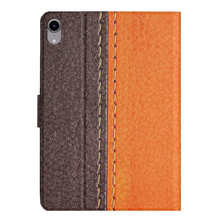 Pour Ipad 10.9 (2022) / Ipad 10e Génération PU Cuir en Cuir Bi-couleur Bi-couleur Tablet Tablet Pliant Stand Cover Auto Wake / Étui Intelligent de Sommeil Avec Support de Carte - Orange