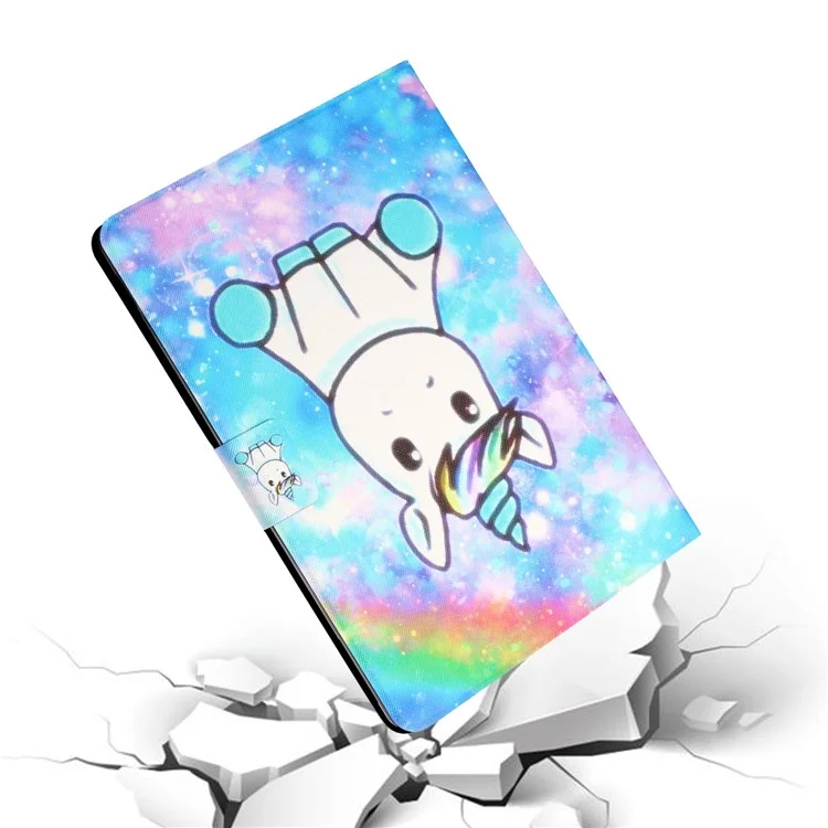 For iPad (2025) / 10.9 (2022) PU Leather Tablet Case Pattern Printing Stand Cover with Auto Wake / Sleep - White Horse