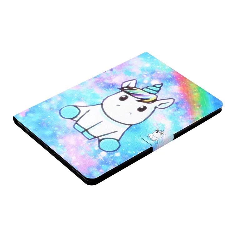 For iPad (2025) / 10.9 (2022) PU Leather Tablet Case Pattern Printing Stand Cover with Auto Wake / Sleep - White Horse