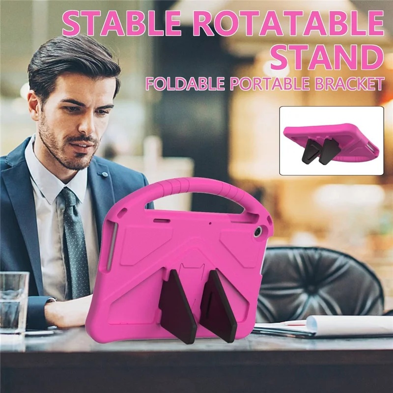 For Lenovo Tab M10 (Gen 3) TB-328FU / TB-328XU Tablet Case EVA Rugged Shockproof Tablet Cover Convertible Handle Kickstand - Rose
