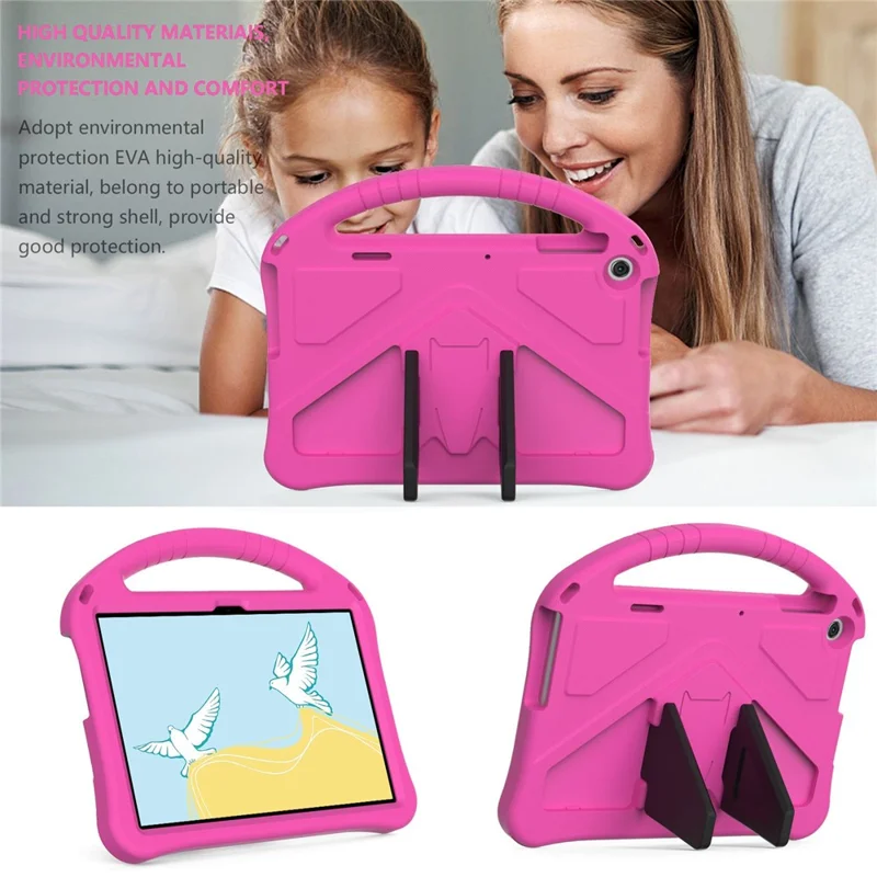 For Lenovo Tab M10 (Gen 3) TB-328FU / TB-328XU Tablet Case EVA Rugged Shockproof Tablet Cover Convertible Handle Kickstand - Rose