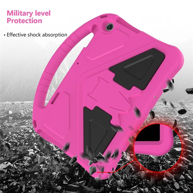 For Lenovo Tab M10 (Gen 3) TB-328FU / TB-328XU Tablet Case EVA Rugged Shockproof Tablet Cover Convertible Handle Kickstand - Rose